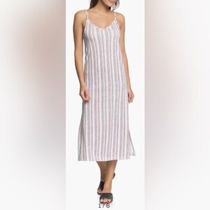 Roxy beach stripe midi dress 4th of July!!
